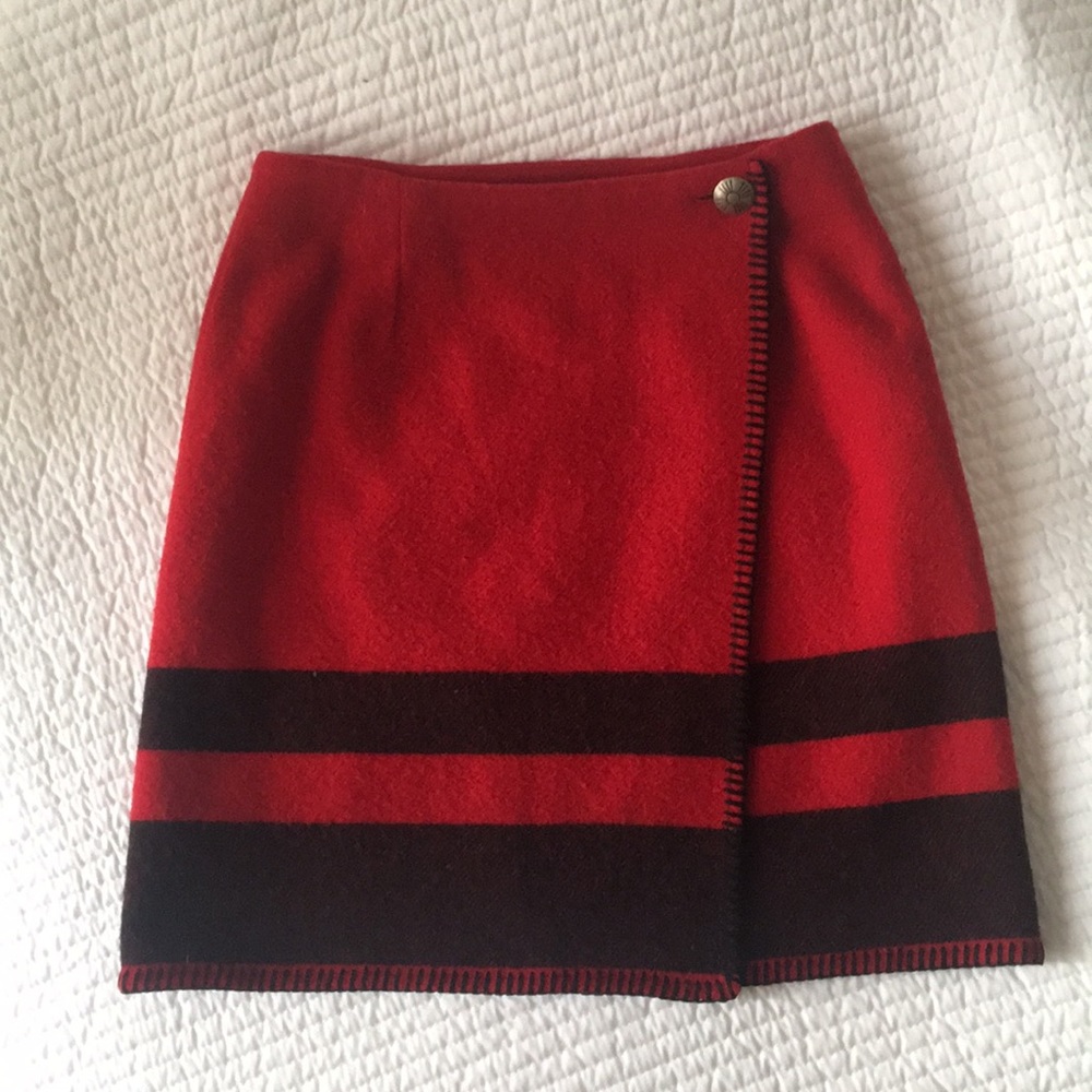 Red Ralph Lauren Country Blanket Skirt
